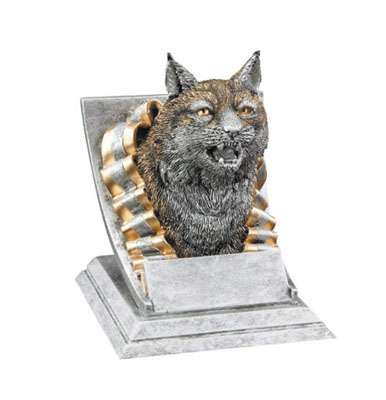 Bobcat Spirit Mascot Trophy | Engraved Bobcat Award - 4 Inch Tall Decade Awards