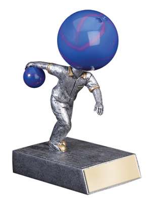 Bowling Ball Bobblehead Trophy | Bowler Bobblehead Award | 5.5 Inch Tall Decade Awards
