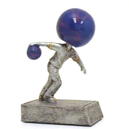 Bowling Ball Bobblehead Trophy | Bowler Bobblehead Award | 5.5 Inch Tall Decade Awards