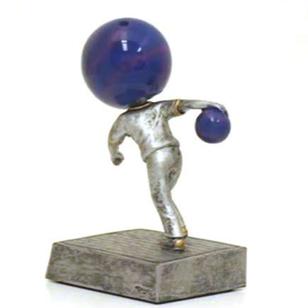 Bowling Ball Bobblehead Trophy | Bowler Bobblehead Award | 5.5 Inch Tall Decade Awards