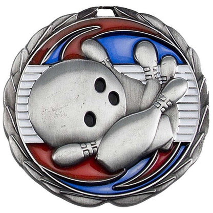Color epoxy bowling tournament medal in gold, silver or bronze with free custom engraving – Decade Awards