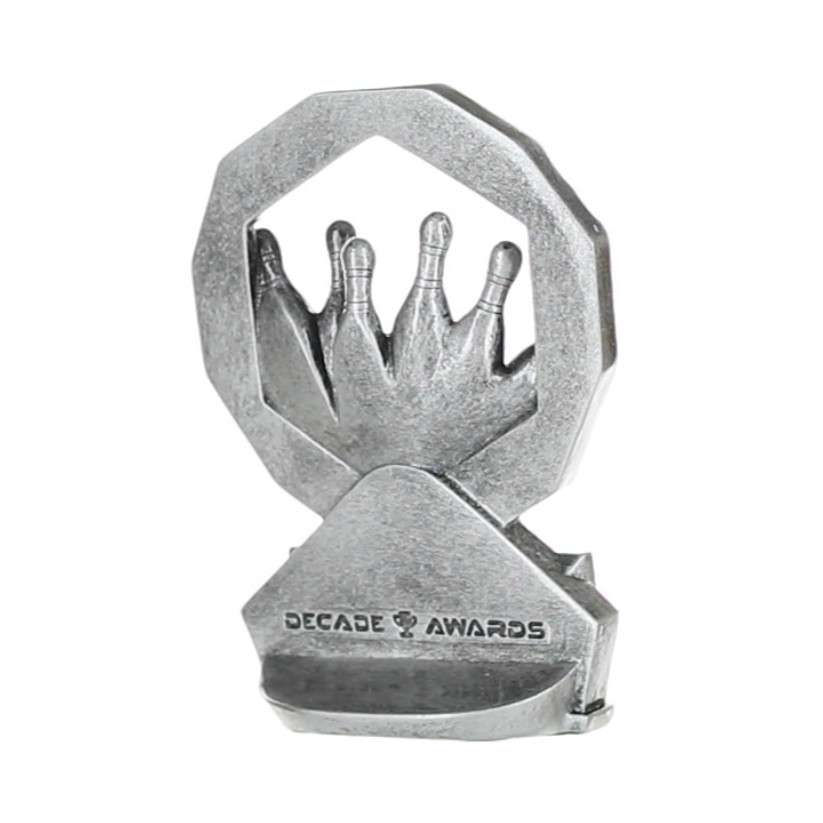 Bowling Hexa Star Trophy | Engraved Silver and Gold Bowling Tournament Award - 4.75 Inch Tall Decade Awards