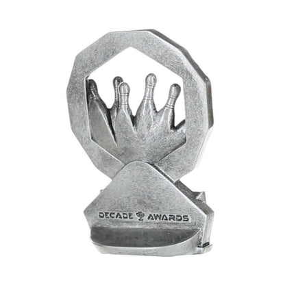 Bowling Hexa Star Trophy | Engraved Silver and Gold Bowling Tournament Award - 4.75 Inch Tall Decade Awards