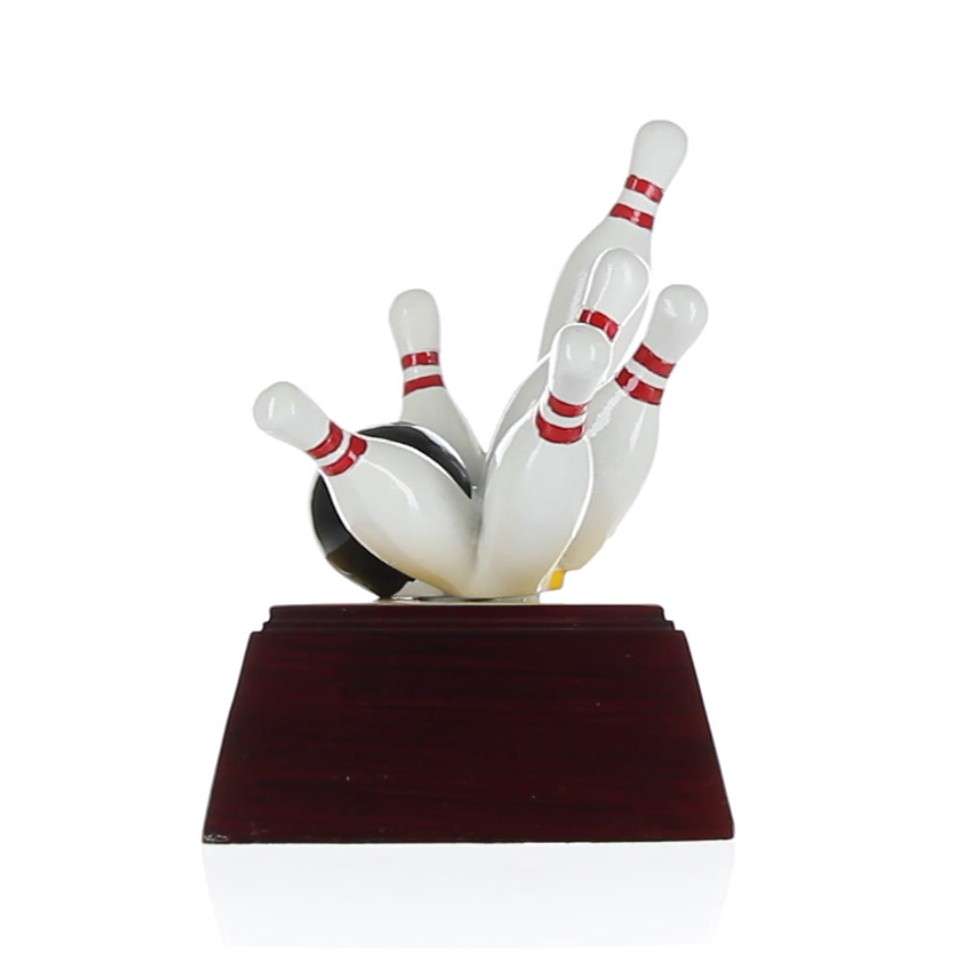 Bowling Pins Trophy | Engraved Bowling Strike Award - 4 or 6 Inch Tall Decade Awards