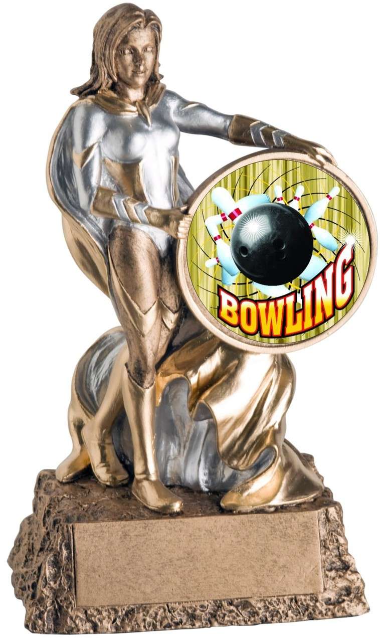 Bowling Valkyrie Trophy | Engraved Female Bowler Award - 6.75" Decade Awards