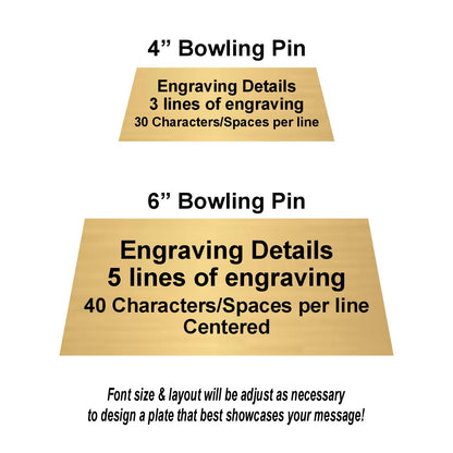 Bowling Pins Trophy | Engraved Bowling Strike Award - 4 or 6 Inch Tall Decade Awards