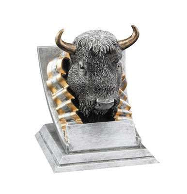 Buffalo Spirit Mascot Trophy | Engraved Buffalo Award - 4 Inch Tall Decade Awards