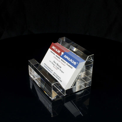 Business Card Holder - Kelsey | Engraved Crystal Business Card Holder - 3.5" x 2.5" Decade Awards