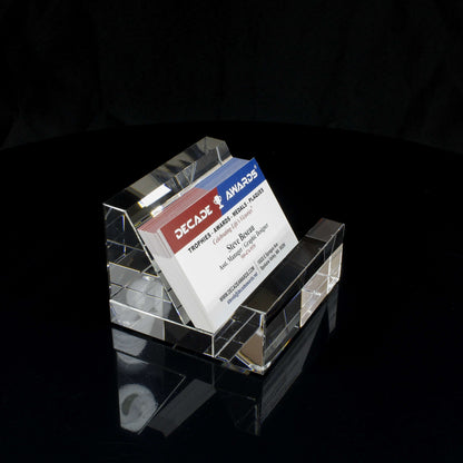 Business Card Holder - Kelsey | Engraved Crystal Business Card Holder - 3.5" x 2.5" Decade Awards