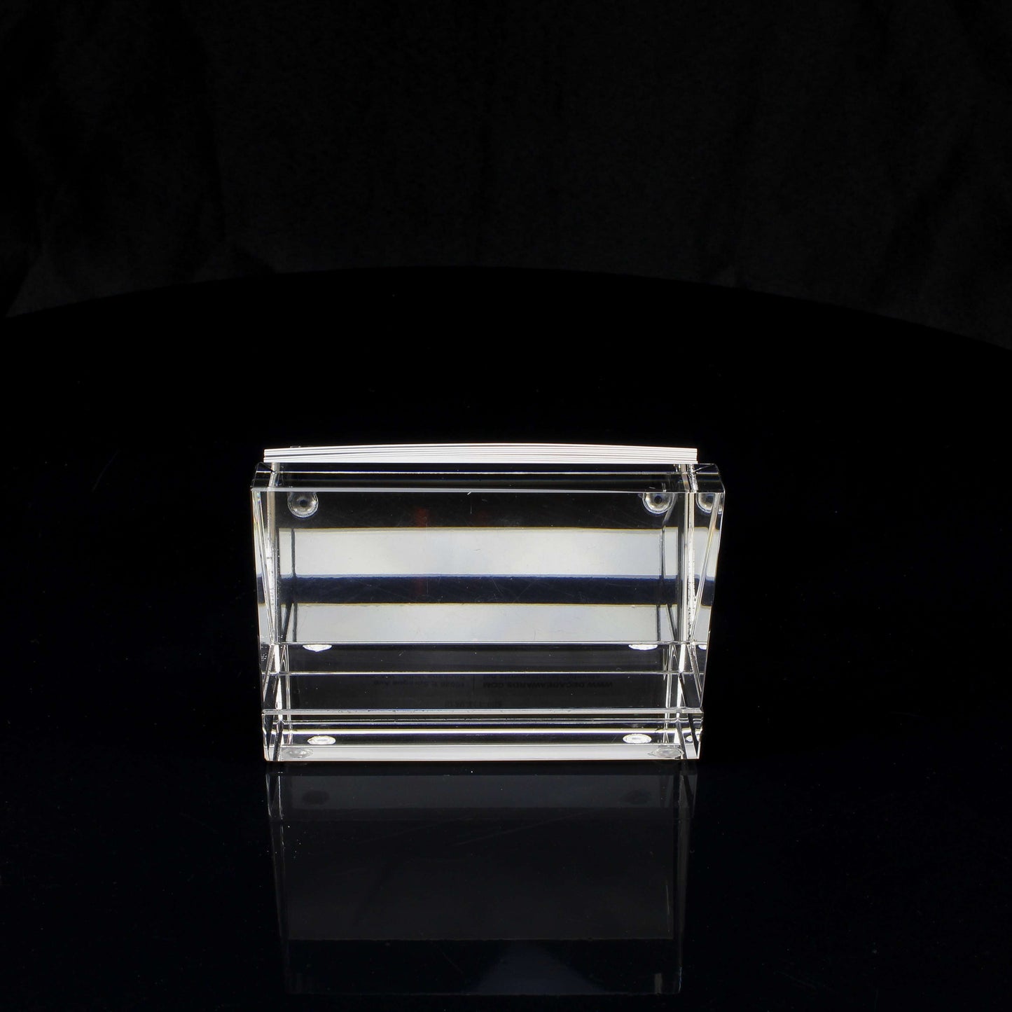 Business Card Holder - Kelsey | Engraved Crystal Business Card Holder - 3.5" x 2.5" Decade Awards