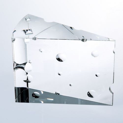 Big Cheese Crystal Corporate Award | Cheese Wedge Crystal Trophy - 4" x 5" Decade Awards