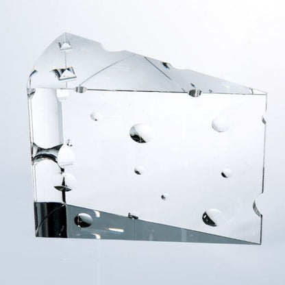 Big Cheese Crystal Corporate Award | Cheese Wedge Crystal Trophy - 4" x 5" Decade Awards