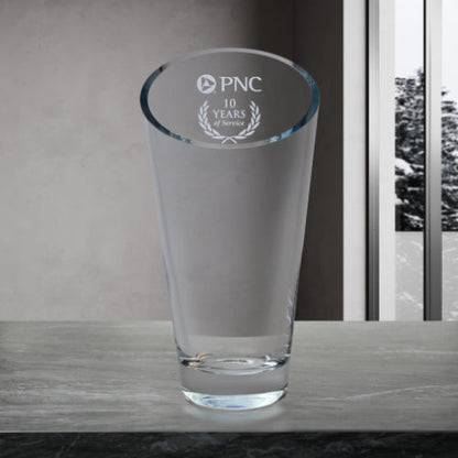 Westcott Crystal Vase - Corporate Award | Engraved Sponsor Gift - 8", 10.5" or 11.5" Decade Awards