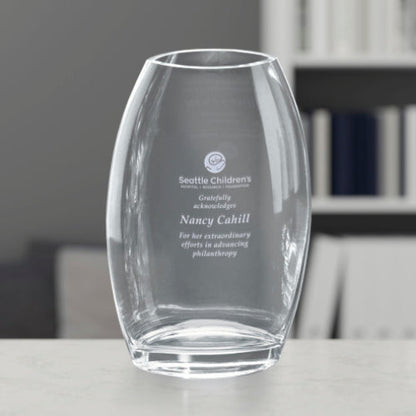 Oval Crystal Vase - Corporate Award | Engraved Crystal Vase - 8.5", 10.5" or 12" Tall Decade Awards
- 8.5 Inch Tall