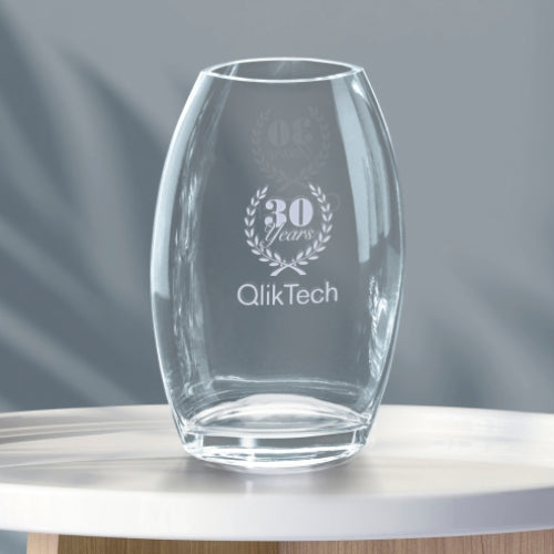 Oval Crystal Vase - Corporate Award | Engraved Crystal Vase - 8.5", 10.5" or 12" Tall Decade Awards
- 12 Inch Tall