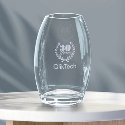 Oval Crystal Vase - Corporate Award | Engraved Crystal Vase - 8.5", 10.5" or 12" Tall Decade Awards
- 12 Inch Tall