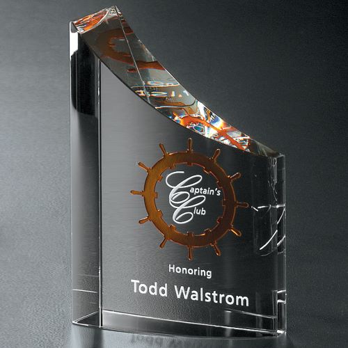 Pacifico Crystal Corporate Award | Engraved Corporate Award - 6, 8, 10 or 12 Inch Tall Decade Awards