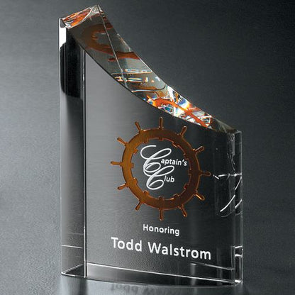 Pacifico Crystal Corporate Award | Engraved Corporate Award - 6, 8, 10 or 12 Inch Tall Decade Awards