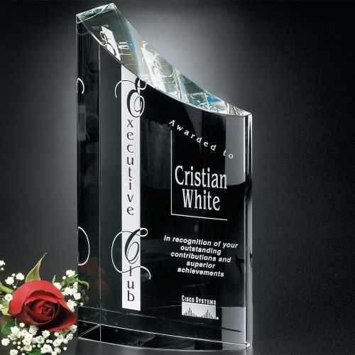 Pacifico Crystal Corporate Award | Engraved Corporate Award - 6, 8, 10 or 12 Inch Tall Decade Awards