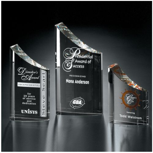 Pacifico Crystal Corporate Award | Engraved Corporate Award - 6, 8, 10 or 12 Inch Tall Decade Awards