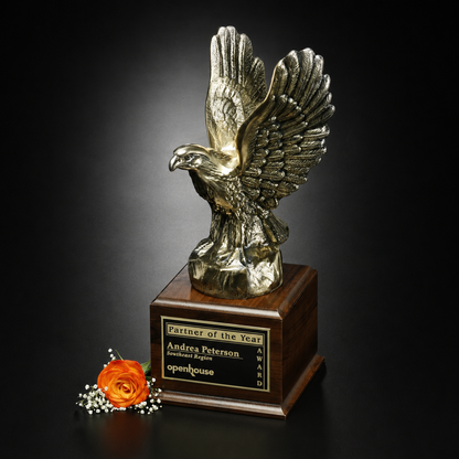 Fearless Eagle Trophy | Bronze | Personalized Corporate Award | 17 Inches Tall