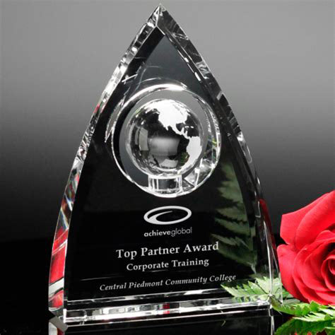Coronado Global Crystal Award | Engraved Corporate Award - 6, 7 or 8 Inch Tall Decade Awards