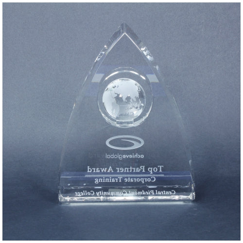 Coronado Global Crystal Award | Engraved Corporate Award - 6, 7 or 8 Inch Tall Decade Awards