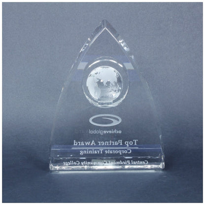Coronado Global Crystal Award | Engraved Corporate Award - 6, 7 or 8 Inch Tall Decade Awards