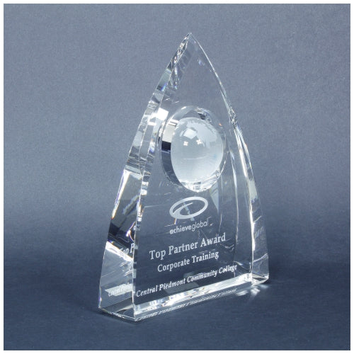 Coronado Global Crystal Award | Engraved Corporate Award - 6, 7 or 8 Inch Tall Decade Awards