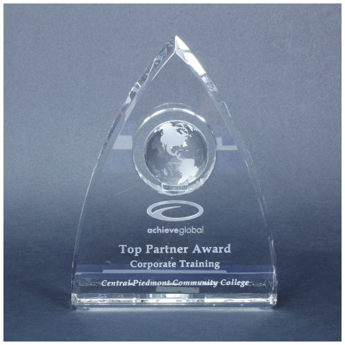 Coronado Global Crystal Award | Engraved Corporate Award - 6, 7 or 8 Inch Tall Decade Awards