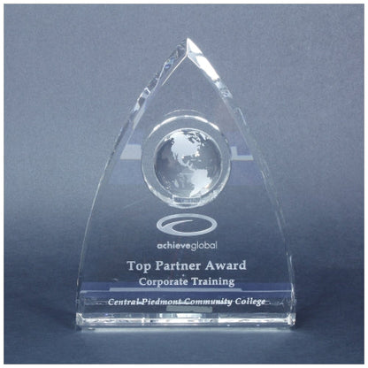 Coronado Global Crystal Award | Engraved Corporate Award - 6, 7 or 8 Inch Tall Decade Awards
