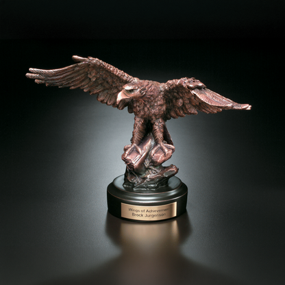 Eagle Trophy | Bronzed |Personalized Perched Eagle Award | 8.5 Inches Tall
