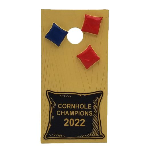 Cornhole Trophy | Beanbag Plate | Personalized Bean Bag Toss Award | 7.875 Inches Tall