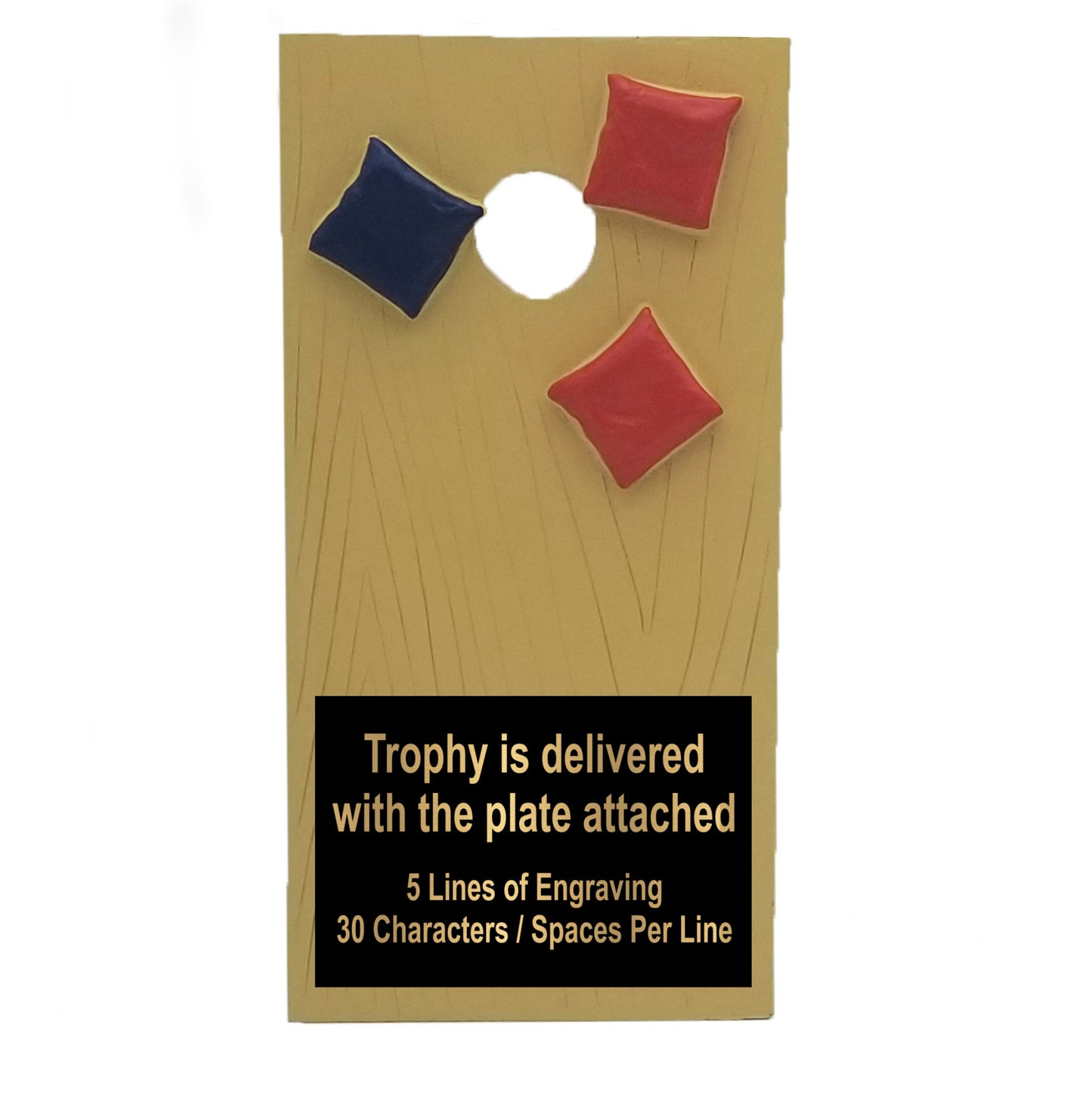 Cornhole Trophy | Personalized Bean Bag Toss Award | 7.875 Inches Tall