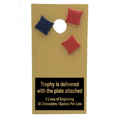 Cornhole Trophy | Personalized Bean Bag Toss Award | 7.875 Inches Tall