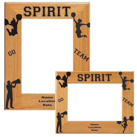 Cheer Spirit Picture Frame, Personalized | Laser Engraved  Wood Frame - 3 Sizes Decade Awards