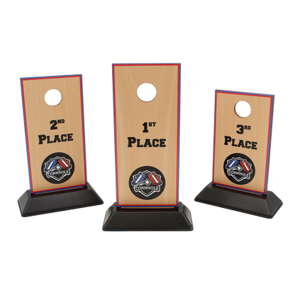 Cornhole Trophy | 1st, 2nd, 3rd Place | Personalized Bag Toss Awards