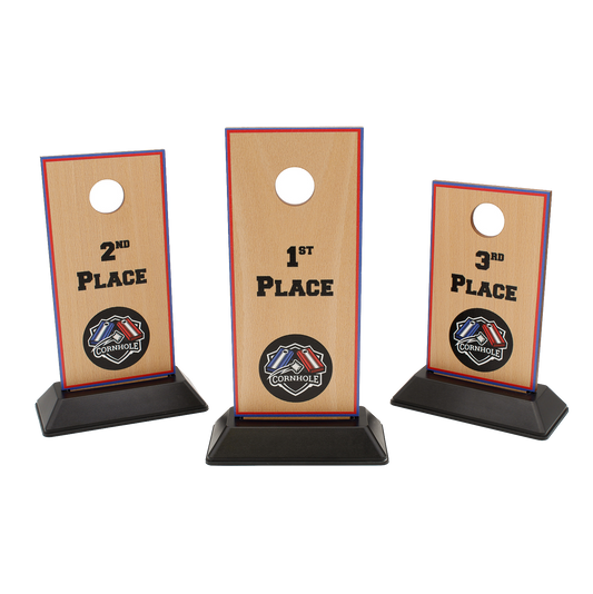 Cornhole Trophy | 1st, 2nd, 3rd Place | Personalized Bag Toss Awards
