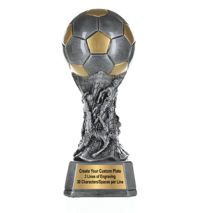 Soccer Team Tower Trophy | Engraved Soccer Award | Trofeo de Fútbol Grabado - 9 Inch Tall Decade Awards