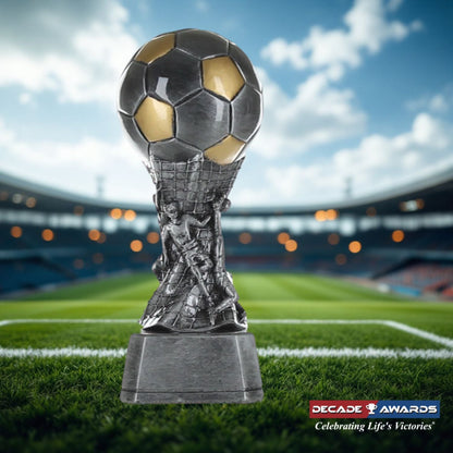Soccer Team Tower Trophy | Engraved Soccer Award | Trofeo de Fútbol Grabado - 9 Inch Tall Decade Awards