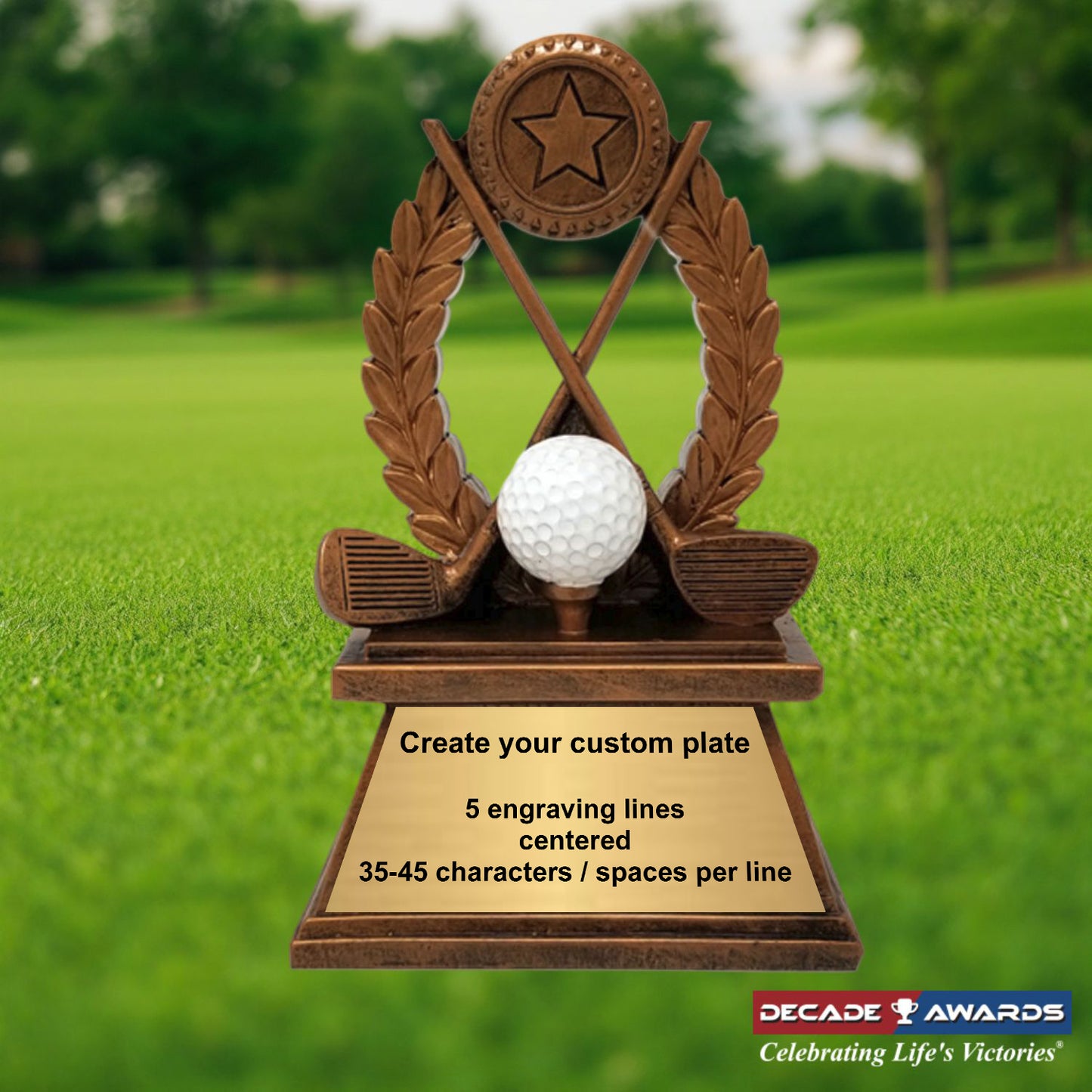 Personalized Golf Trophy | Golf Tournament Award | 7 Inches Tall