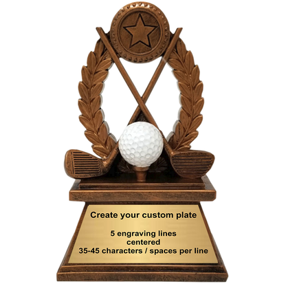 Personalized Golf Trophy | Golf Tournament Award | 7 Inches Tall