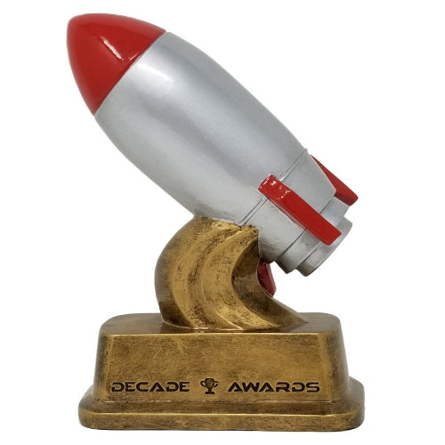 Rocket Ship Trophy | Engraved Classic Spacecraft Award - 6 Inch Tall Decade Awards