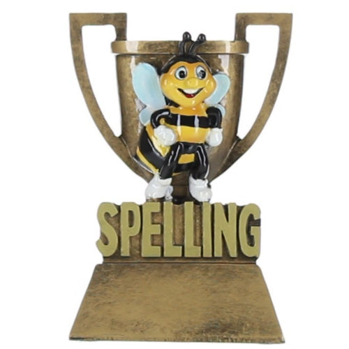 Spelling Bee Trophy | Engraved Gold Spelling B Cup Award | Academic Trophy - 6 Inch Tall Decade Awards