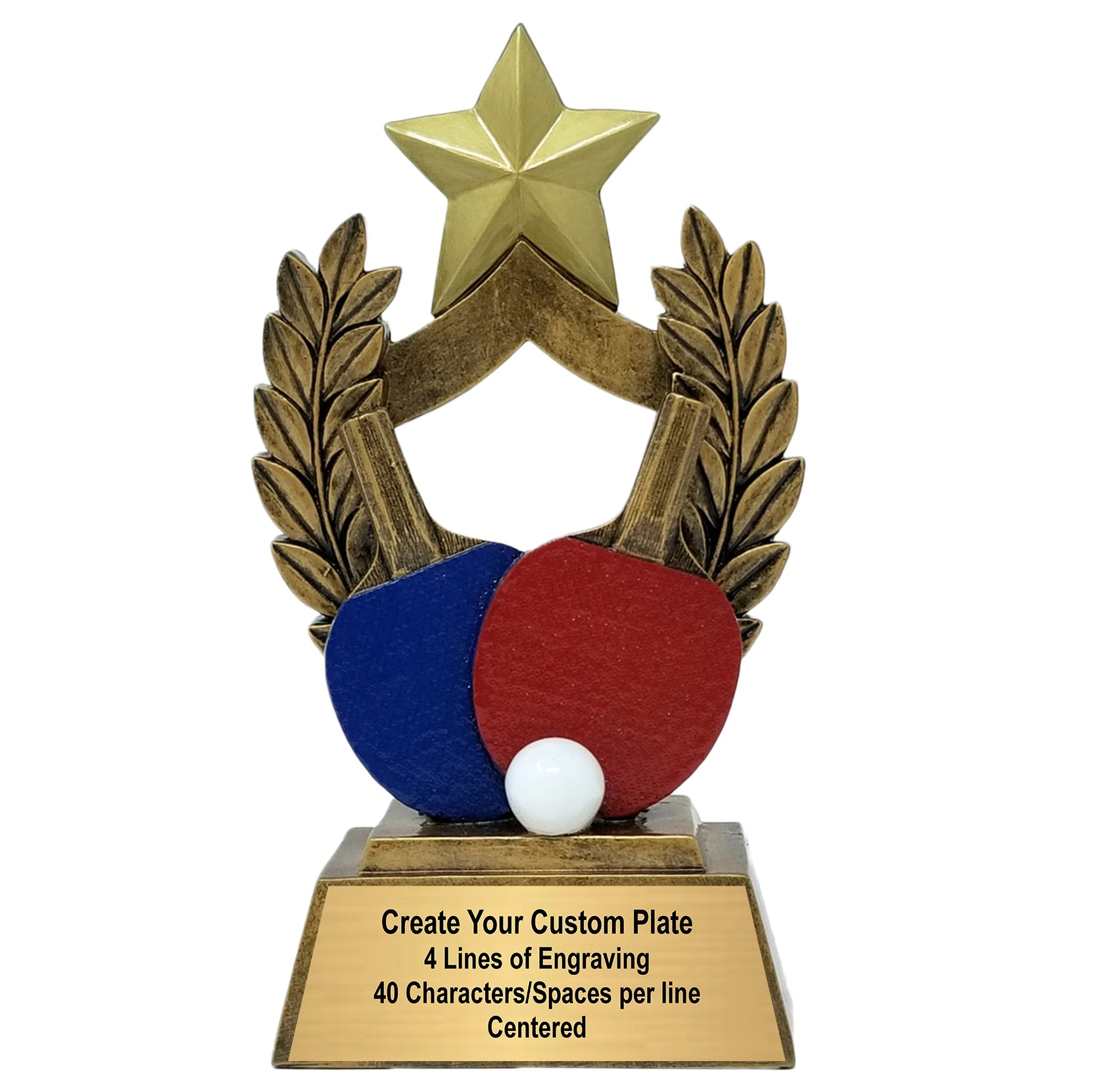 Ping Pong Trophy | Engraved Table Tennis Award - 6.5 Inch Tall Decade Awards