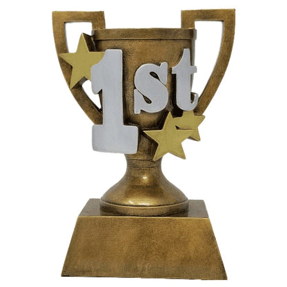 1st, 2nd or 3rd Place Gold Cup Trophy | Engraved 3D Gold Cup Place Award - 5, 6 or 7 Inch Tall Decade Awards