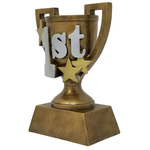 1st, 2nd or 3rd Place Gold Cup Trophy | Engraved 3D Gold Cup Place Award - 5, 6 or 7 Inch Tall Decade Awards