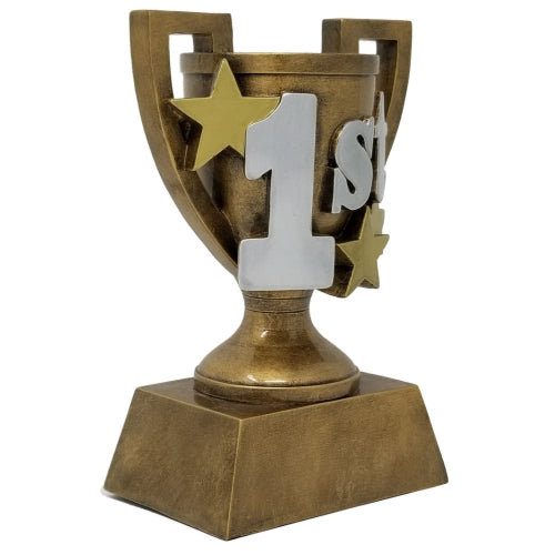 1st, 2nd or 3rd Place Gold Cup Trophy | Engraved 3D Gold Cup Place Award - 5, 6 or 7 Inch Tall Decade Awards