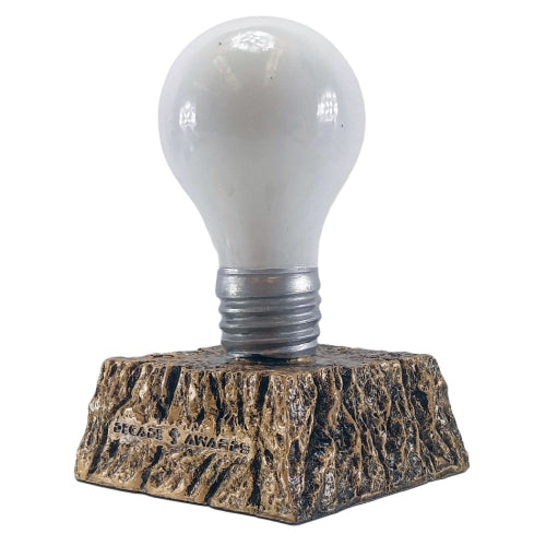 Light Bulb Trophy - White | Engraved Bright Idea Award - 6 Inch Tall Decade Awards