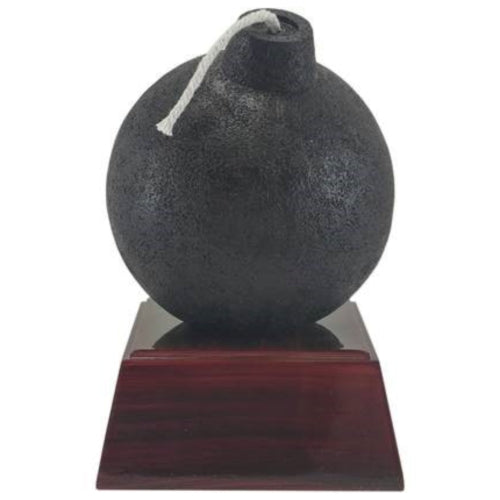 Bomb Trophy | Cartoon Bomb Trophy with Wick | Engraved Da Bomb Award - 5.5 Inch Tall Decade Awards